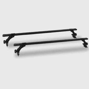 120cm Universal Rain Gutter Car Roof Racks | Black Adjustable Brackets | Medium