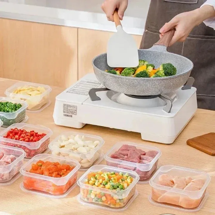 1/5PCS Small Food Preservation Boxes Refrigerator Frozen Meat Vegetable Fresh-Keeping Box Transparent Kitchen Sealed Storage Box