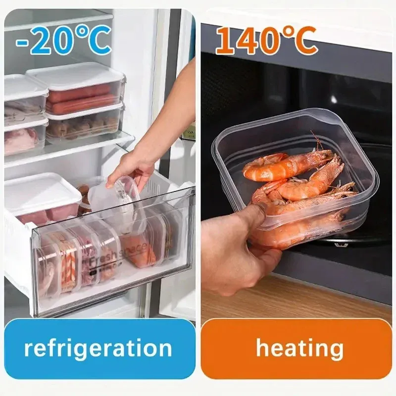 1/5PCS Small Food Preservation Boxes Refrigerator Frozen Meat Vegetable Fresh-Keeping Box Transparent Kitchen Sealed Storage Box