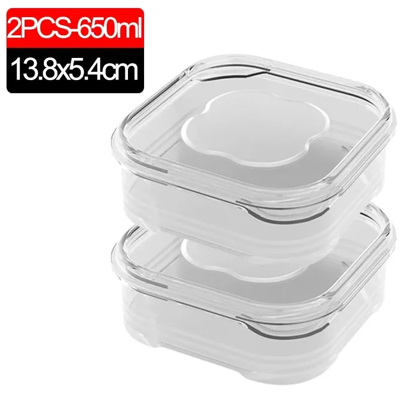 1/5PCS Small Food Preservation Boxes Refrigerator Frozen Meat Vegetable Fresh-Keeping Box Transparent Kitchen Sealed Storage Box