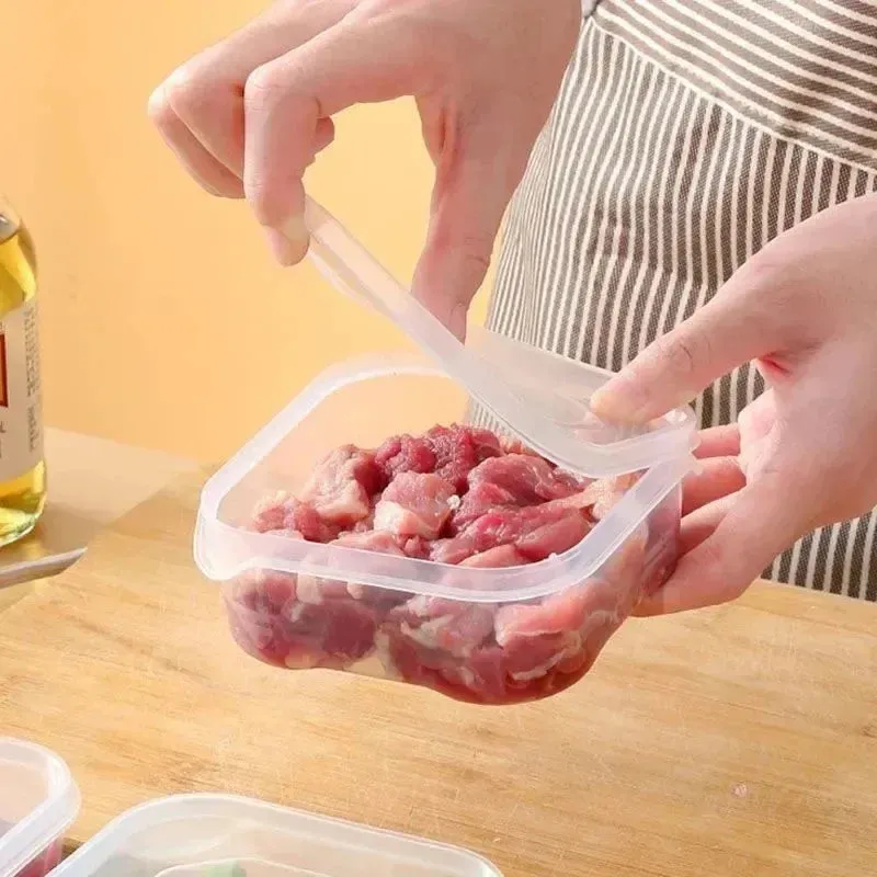 1/5PCS Small Food Preservation Boxes Refrigerator Frozen Meat Vegetable Fresh-Keeping Box Transparent Kitchen Sealed Storage Box