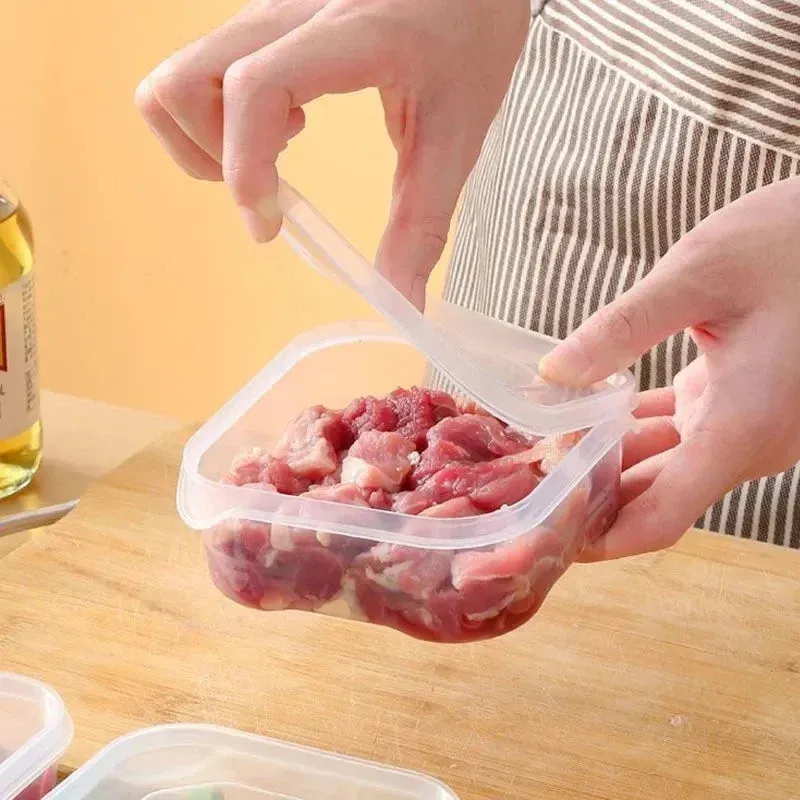 1/5PCS Small Food Preservation Boxes Refrigerator Frozen Meat Vegetable Fresh-Keeping Box Transparent Kitchen Sealed Storage Box