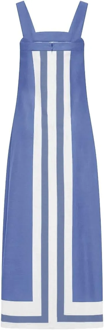 2025 Women Boho Summer Floral Dress Color Block Maxi Casual Striped Beach Coverups Overall Dress