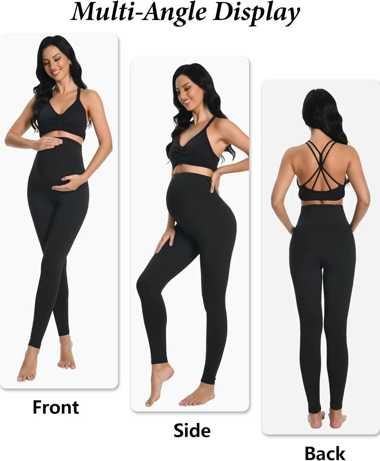3/4 Pack Women's Maternity Leggings Over The Belly High Waisted Yoga Workout Pregnancy Pants Activewear for Women