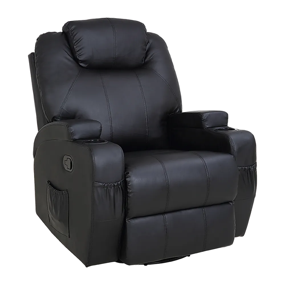 360° Swivel Heated Massage Recliner with Cup Holders