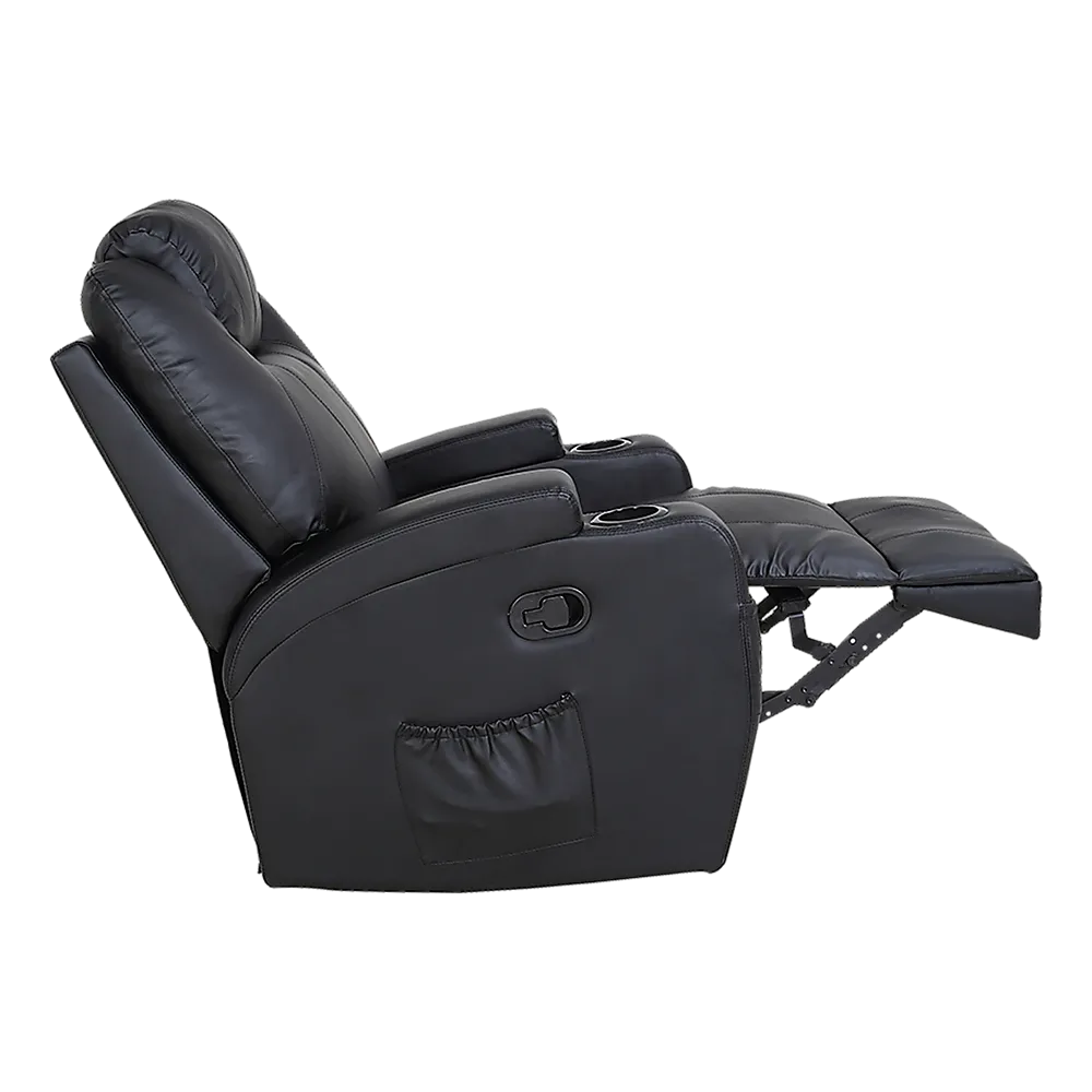360° Swivel Heated Massage Recliner with Cup Holders