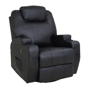 360° Swivel Heated Massage Recliner with Cup Holders