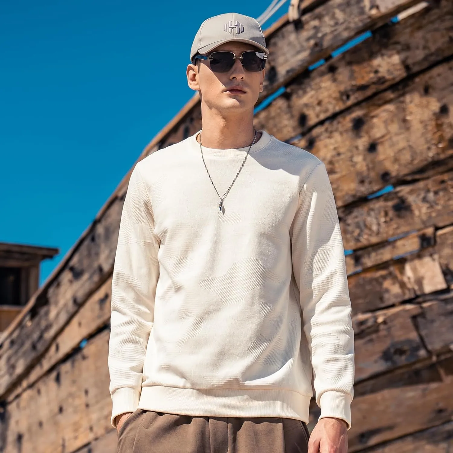 370g heavy pineapple pattern autumn men's sweatshirt round neck jacket long sleeve inner wear spring and autumn style top