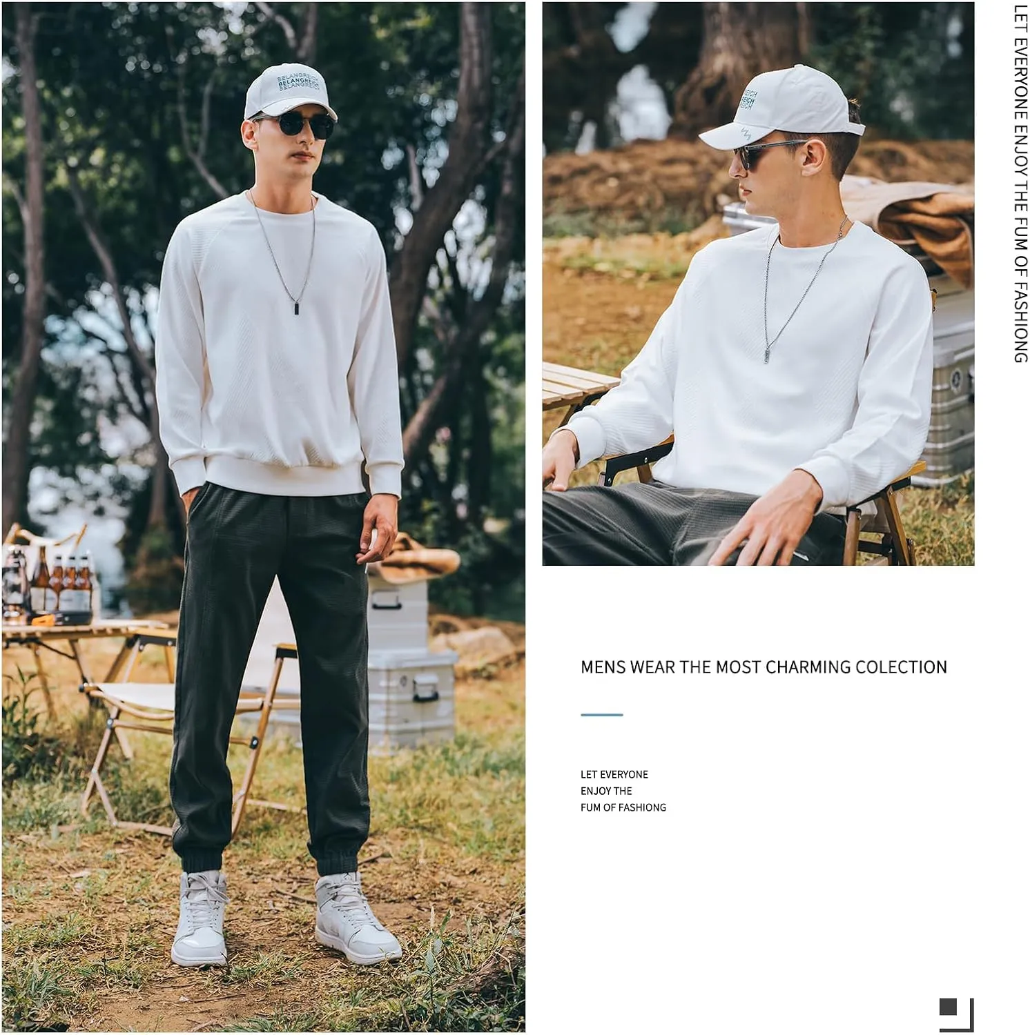 370g heavy pineapple pattern autumn men's sweatshirt round neck jacket long sleeve inner wear spring and autumn style top