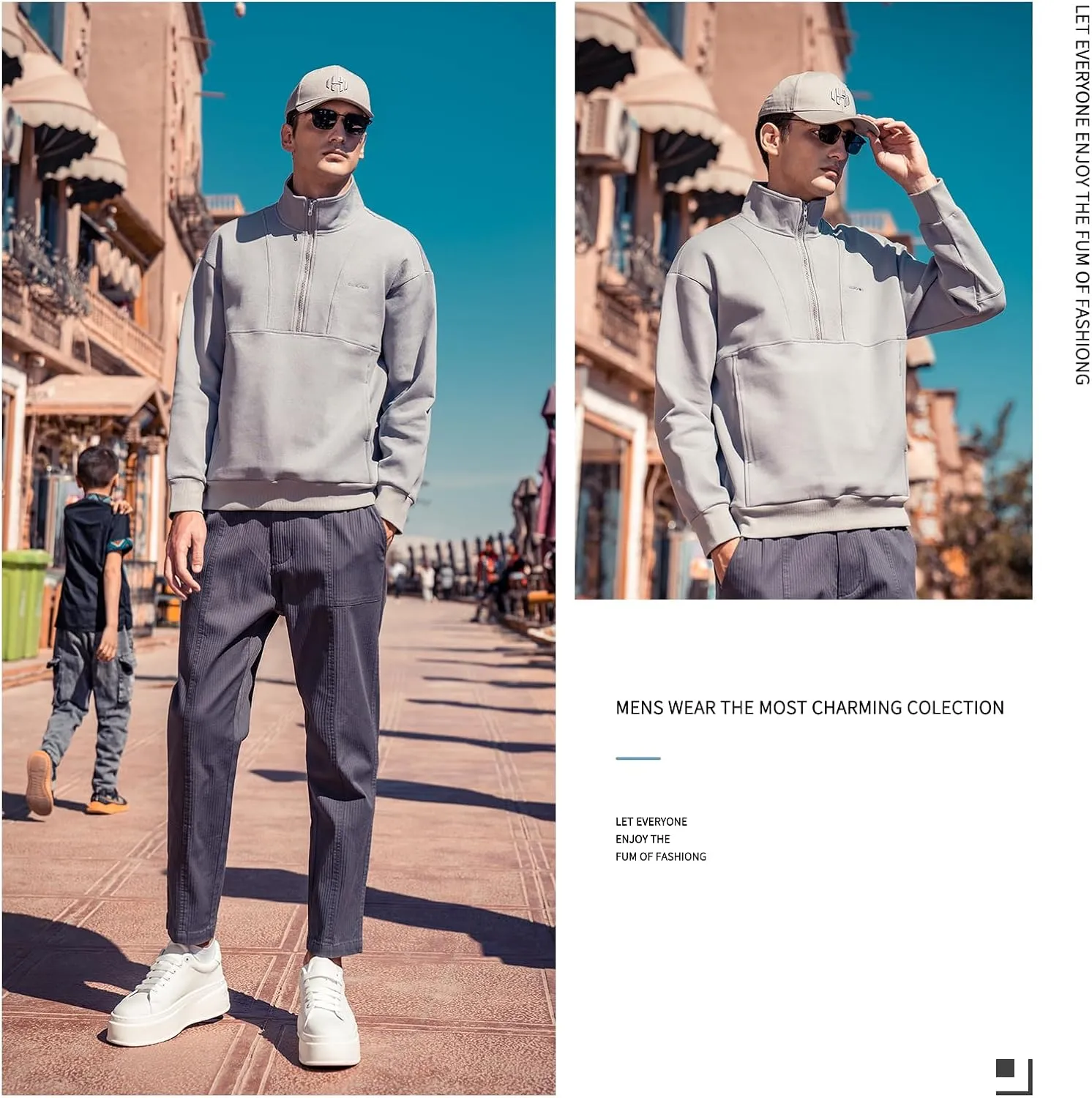 370g heavy pineapple pattern autumn men's sweatshirt round neck jacket long sleeve inner wear spring and autumn style top