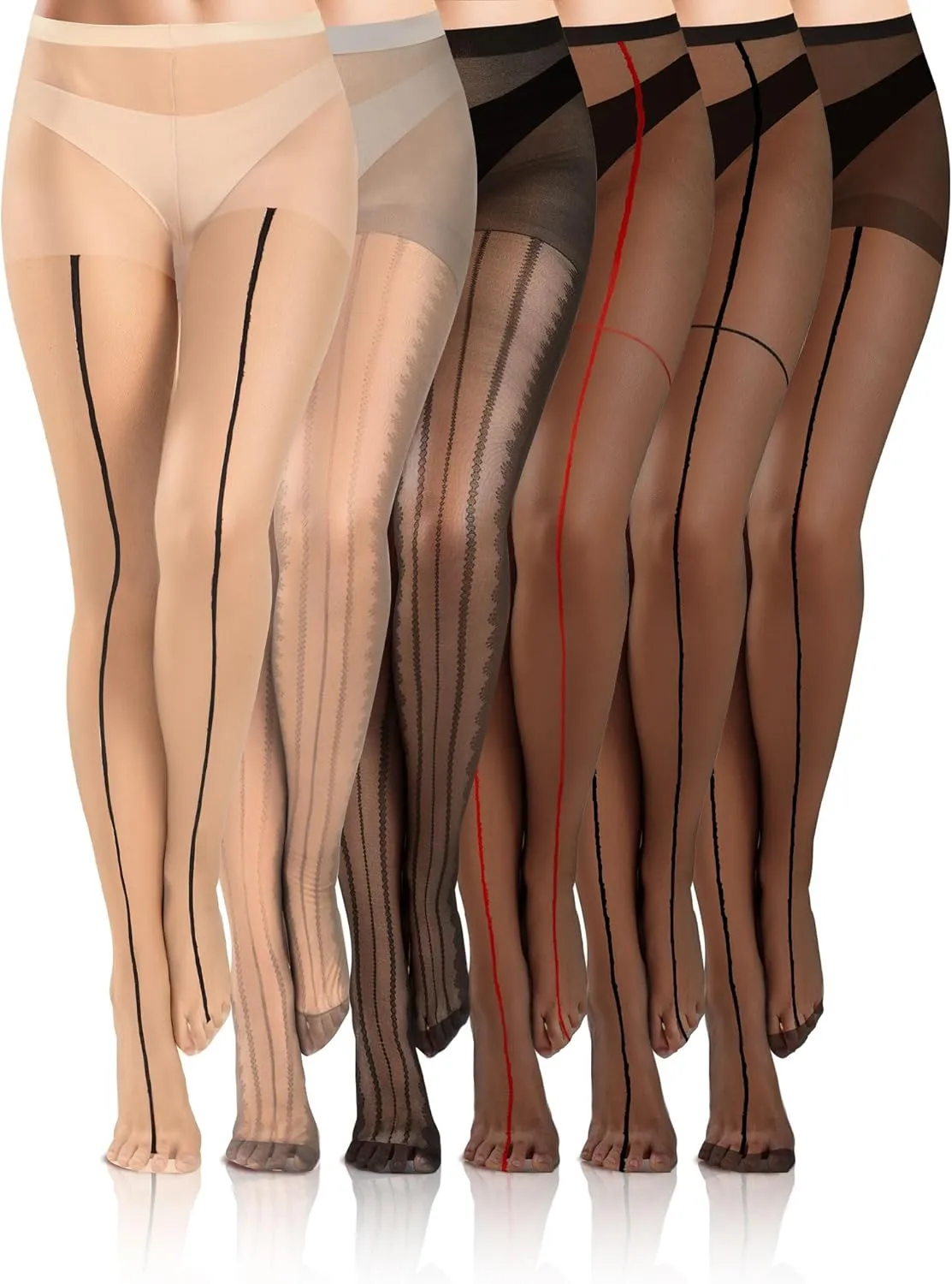 6 Pairs Women Fishnet Thigh High Stockings Lace Tights Spider Web Fishnets Leggings Mesh Pantyhose for Halloween