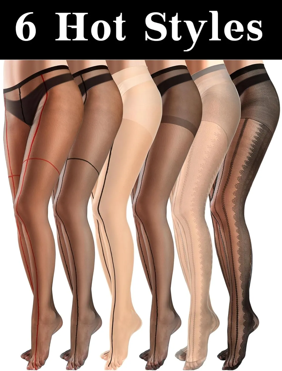 6 Pairs Women Fishnet Thigh High Stockings Lace Tights Spider Web Fishnets Leggings Mesh Pantyhose for Halloween