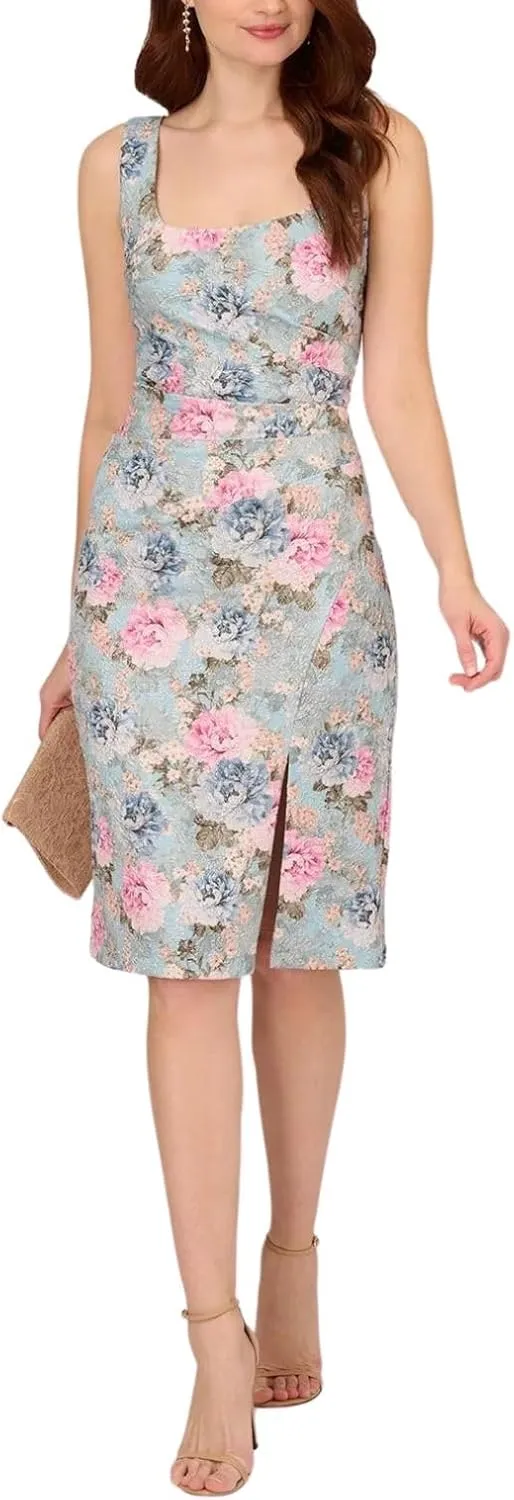 Adrianna Papell Women's Floral Matelasse Dress