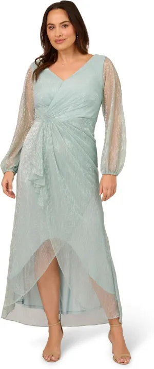 Adrianna Papell Women's Metallic Mesh Gown