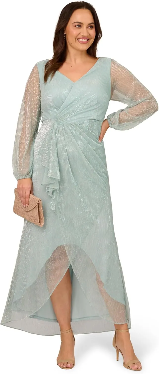 Adrianna Papell Women's Metallic Mesh Gown
