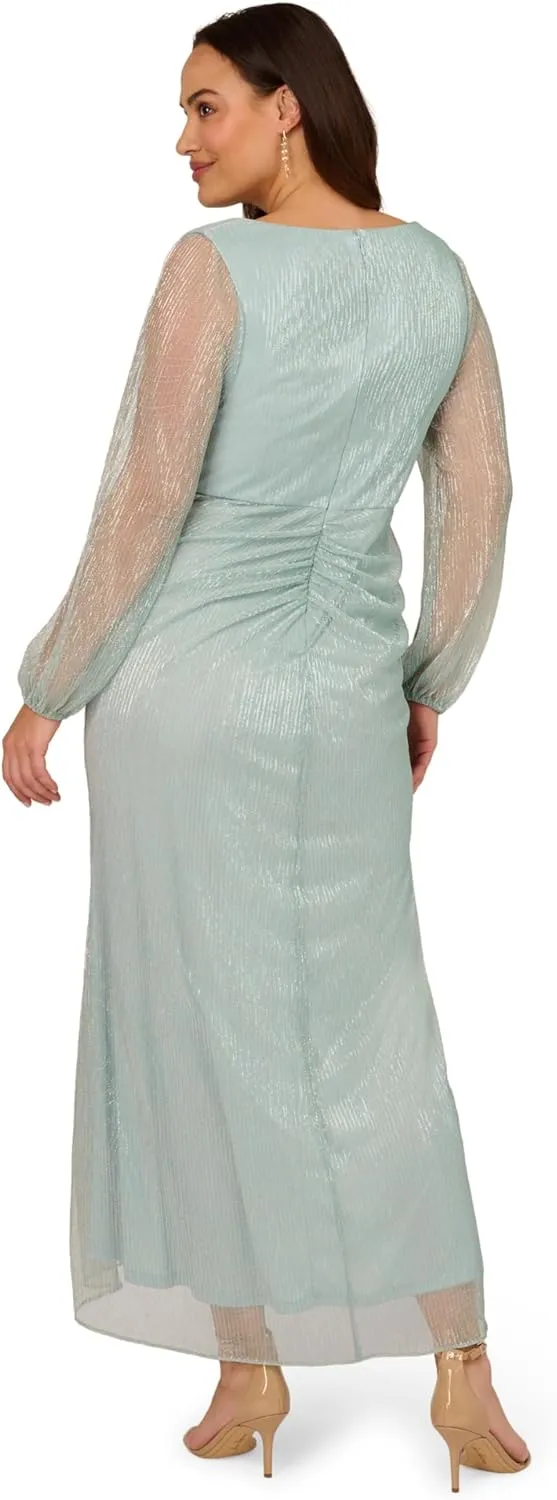 Adrianna Papell Women's Metallic Mesh Gown