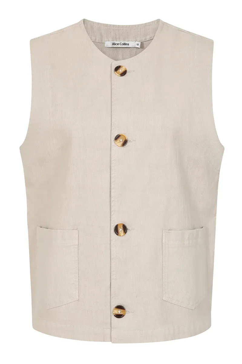 ALICE COLLINS Millie Gilet Taupe