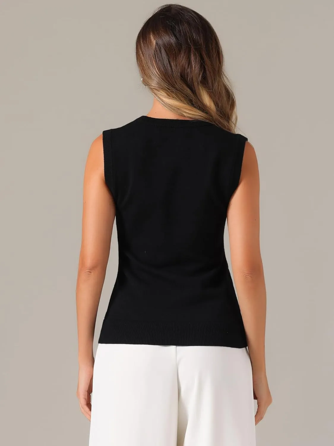 Allegra K Sweater Vest for Women's Summer Casual Button Ribbed Sleeveless Knitted Tank Top