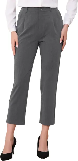 Allegra K Women's Work Dress Pants High Waisted Office Ankle Pants