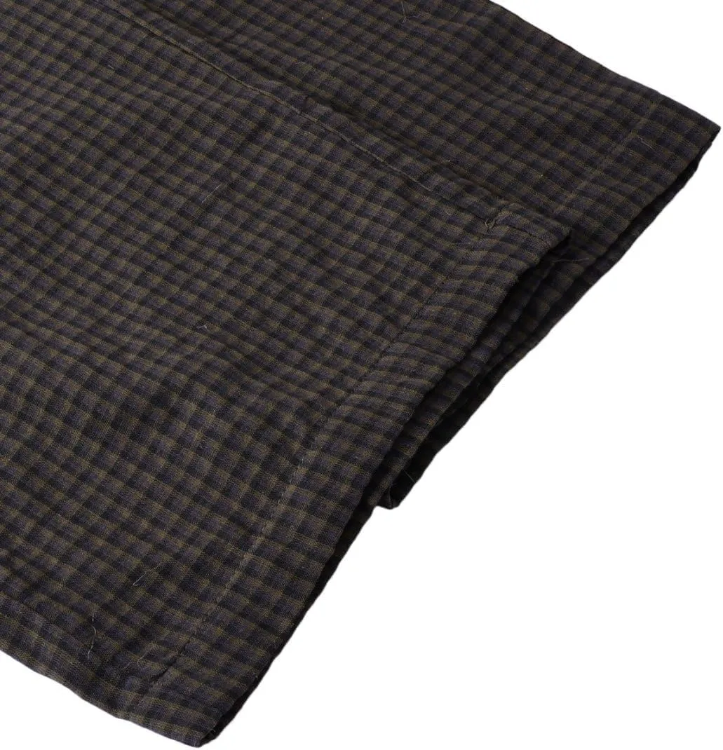 Amazhiyu Women's Cotton Gauze Plaid Elastic Casual Lounge Pants with Pockets