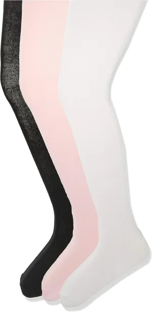 Amazon Essentials Girls' Cotton Tights, Pack of 3