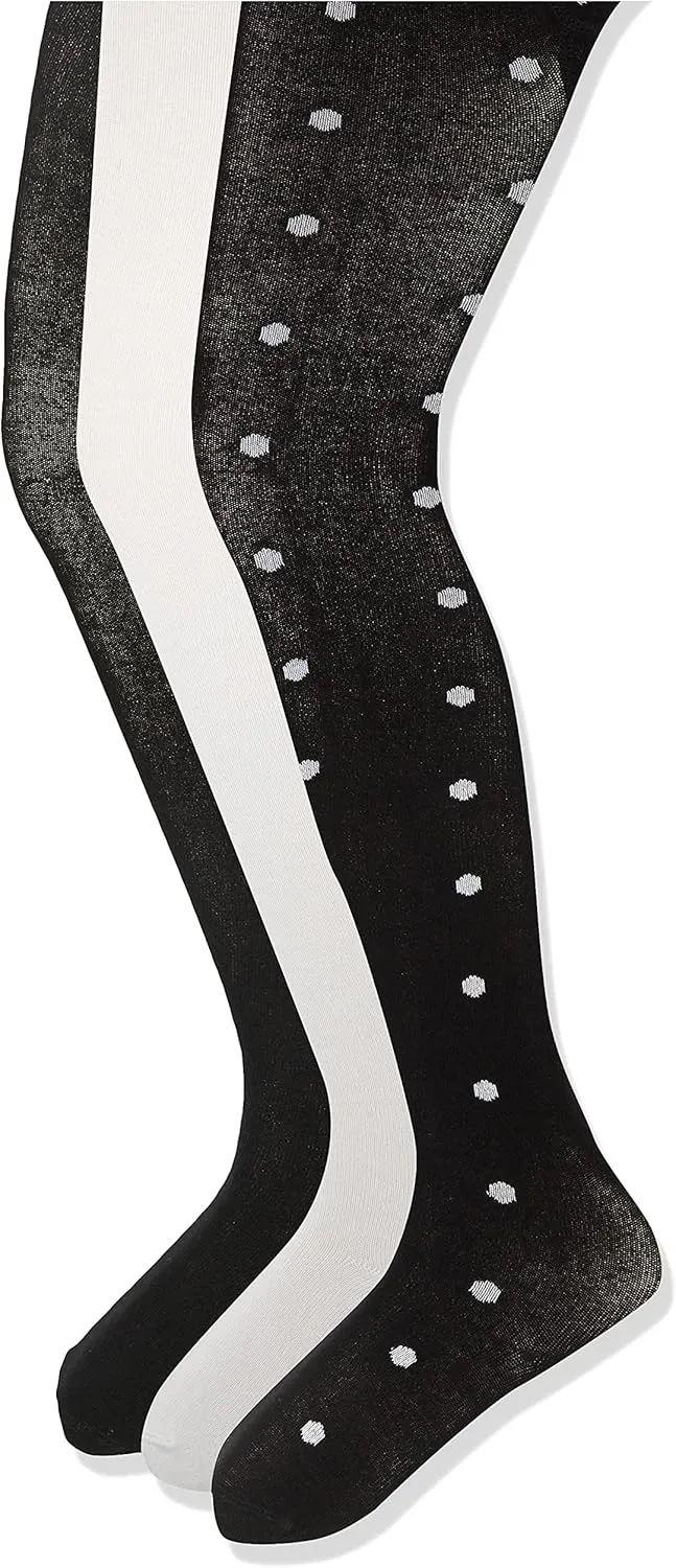 Amazon Essentials Girls' Cotton Tights, Pack of 3