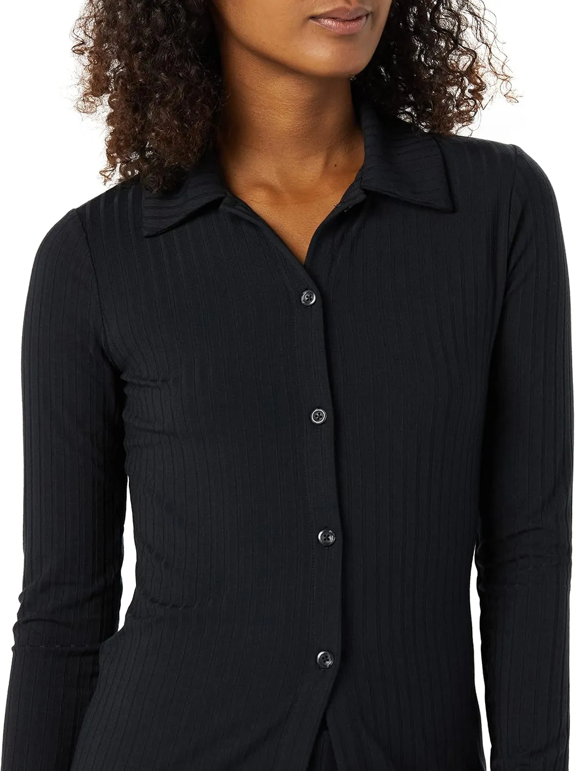 Amazon Essentials Women's Wide Rib Long Sleeve Button-up Collared Cardigan (Previously Daily Ritual)