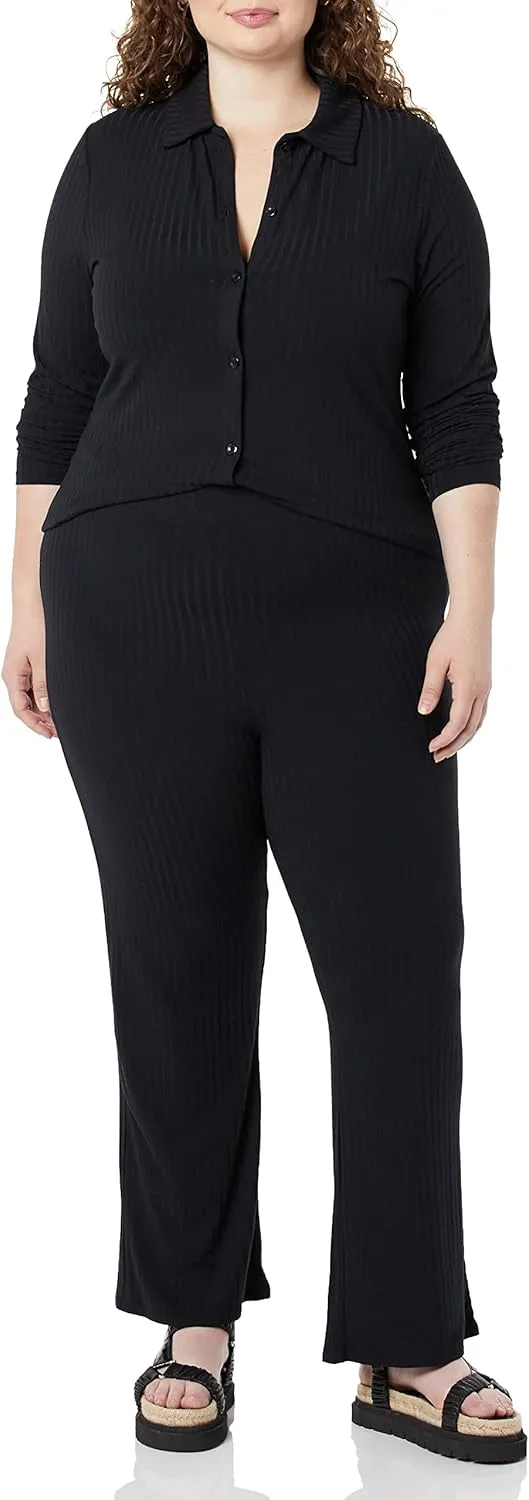Amazon Essentials Women's Wide Rib Long Sleeve Button-up Collared Cardigan (Previously Daily Ritual)