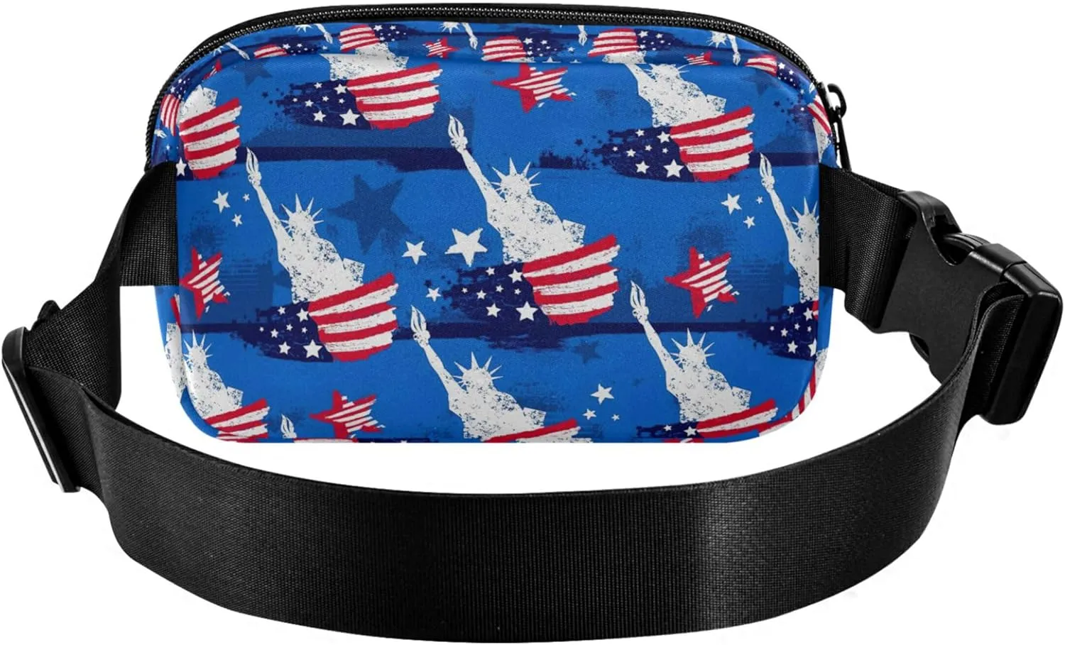 American Flag USA Blue Fanny Packs for Women Waterproof Belt Bag Hip Pouch Cute Cross Body Waist Pack