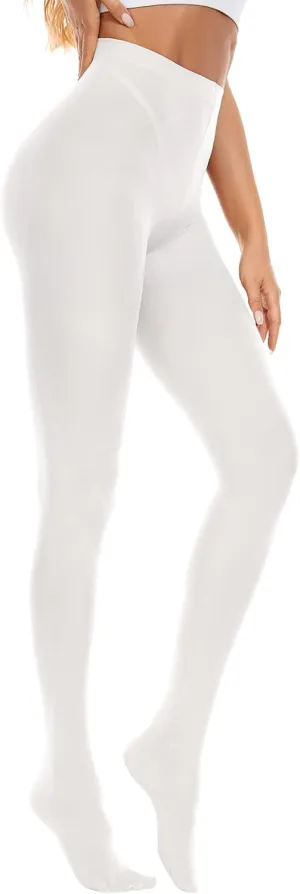 American Trends Adult Tights for Women Opaque Run Resistant Plus Size Pantyhose High Waisted 80s