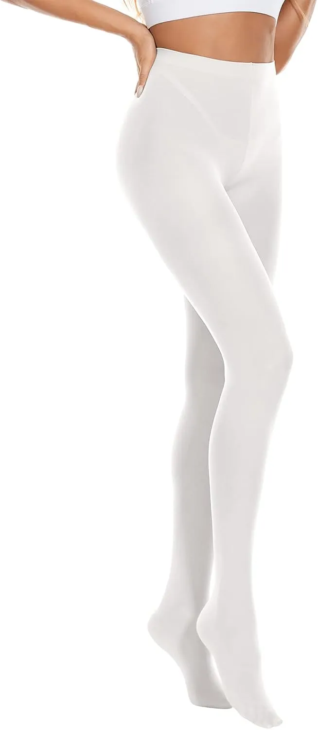 American Trends Adult Tights for Women Opaque Run Resistant Plus Size Pantyhose High Waisted 80s