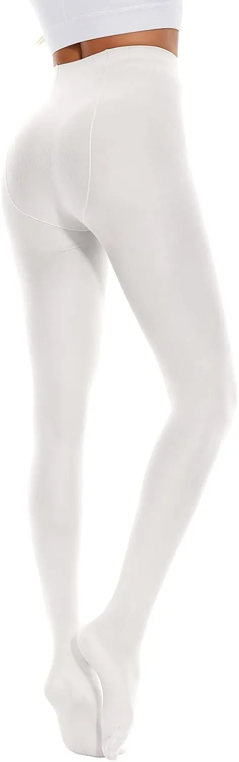 American Trends Adult Tights for Women Opaque Run Resistant Plus Size Pantyhose High Waisted 80s