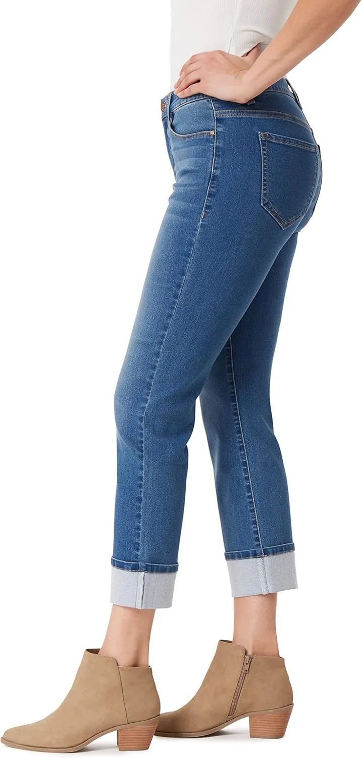 Angels Forever Young Women's Forever Deep Roll Cuff Ankle High-Rise Jeans