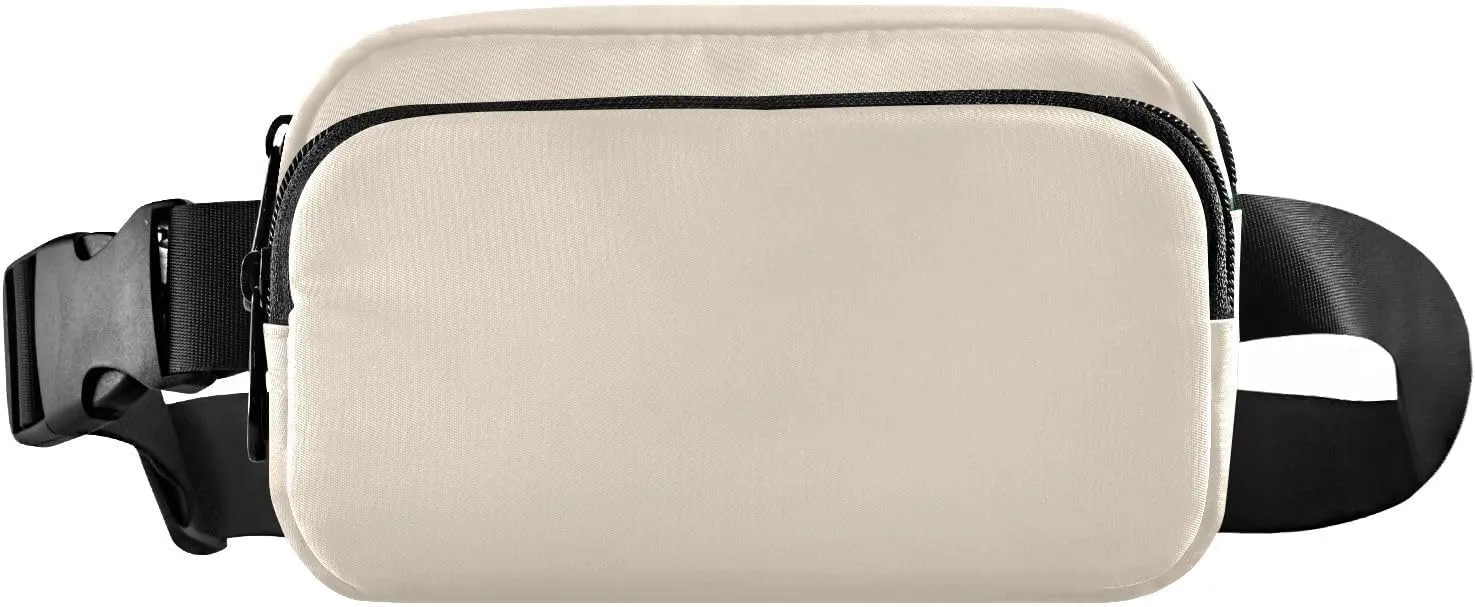Antique White Belt Bags Small Waist Pouch Unisex Mini Belt Bag with Adjustable Strap