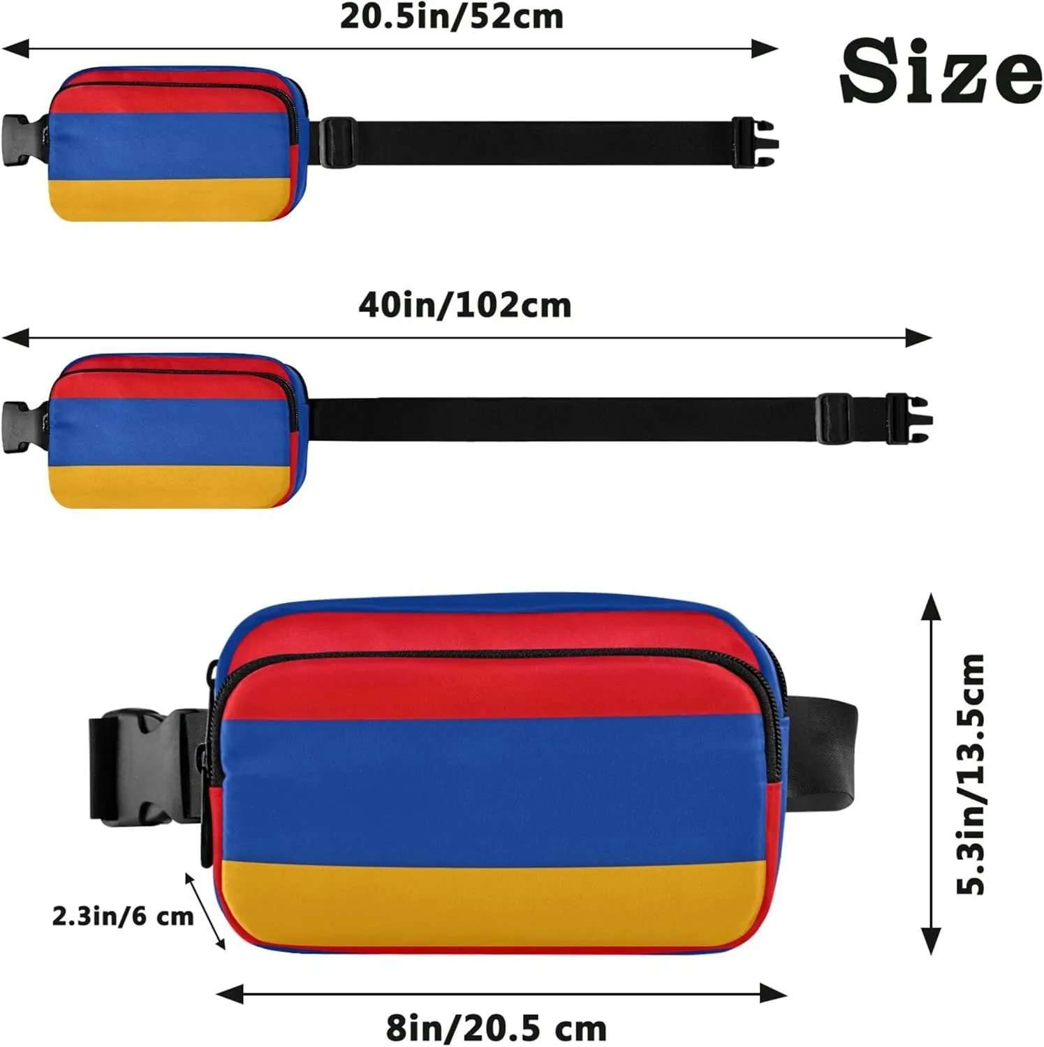 Armenia Flag Women Fanny Pack Waterproof Hip Bag Belt Purse Cute Waist Pouch for Women