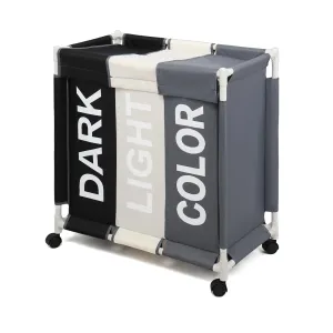 ASHARE 3-Section Laundry Sorter with Wheels