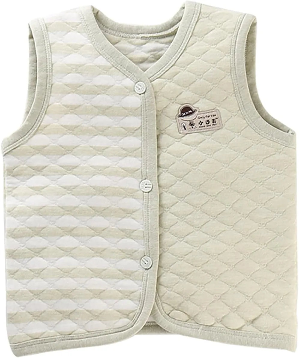 Baby Cotton Warm Vest Thick Thermal Waistcoat Padded Gilets Sleeveless Cardigan Coat for Boys Girls
