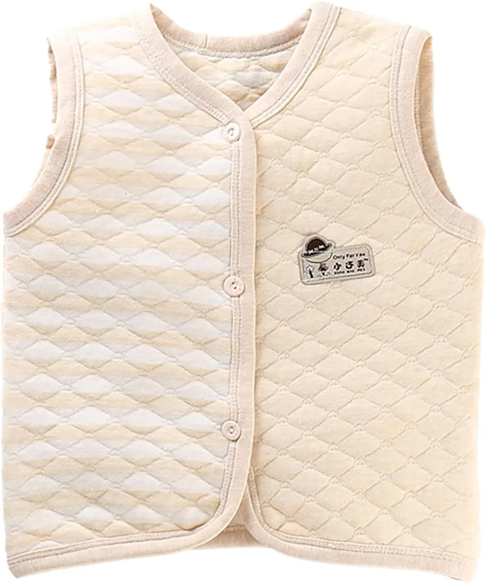 Baby Cotton Warm Vest Thick Thermal Waistcoat Padded Gilets Sleeveless Cardigan Coat for Boys Girls