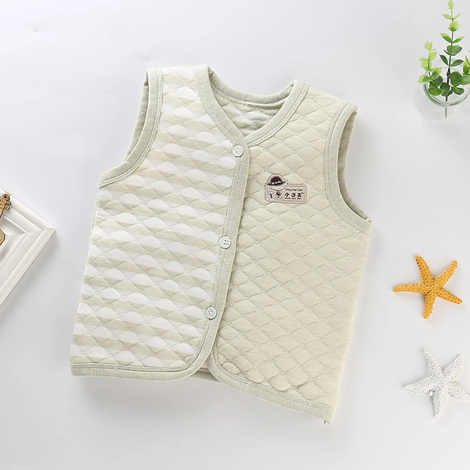 Baby Cotton Warm Vest Thick Thermal Waistcoat Padded Gilets Sleeveless Cardigan Coat for Boys Girls