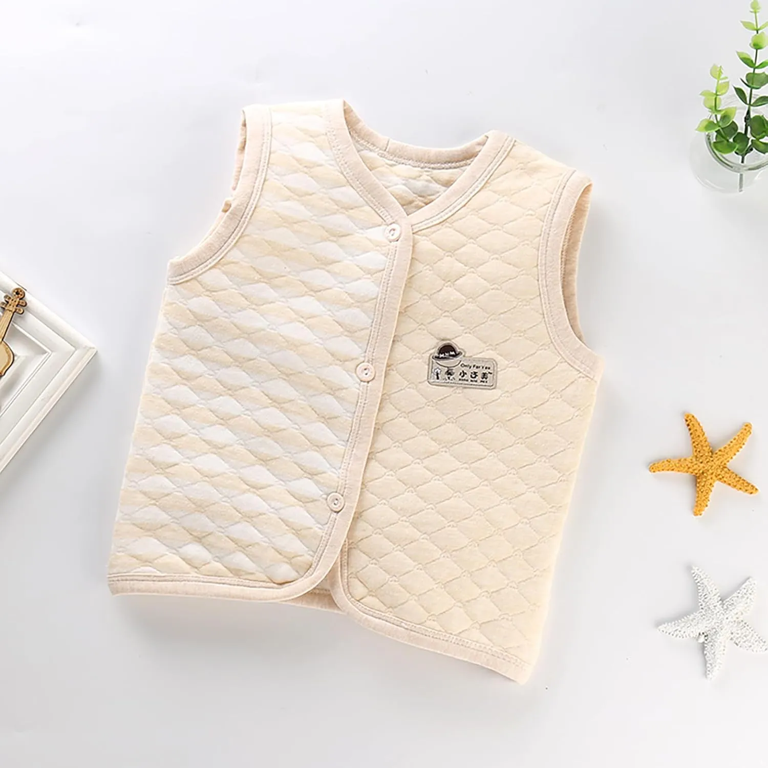 Baby Cotton Warm Vest Thick Thermal Waistcoat Padded Gilets Sleeveless Cardigan Coat for Boys Girls