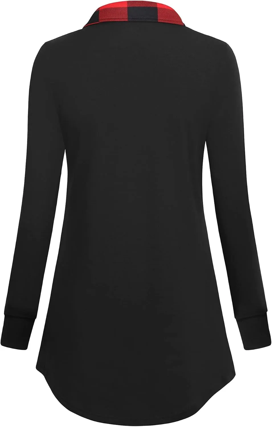 Bebonnie Womens Long Sleeve Casual V Neck Sweatshirts Pullover Tunic Tops with Buttons