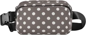 Belt Bags White Polka Dots Brown Chest Bag with Adjustable Strap Waterproof Belt Bag