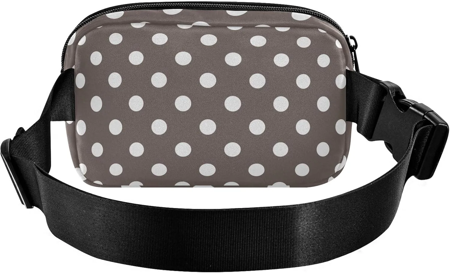Belt Bags White Polka Dots Brown Chest Bag with Adjustable Strap Waterproof Belt Bag