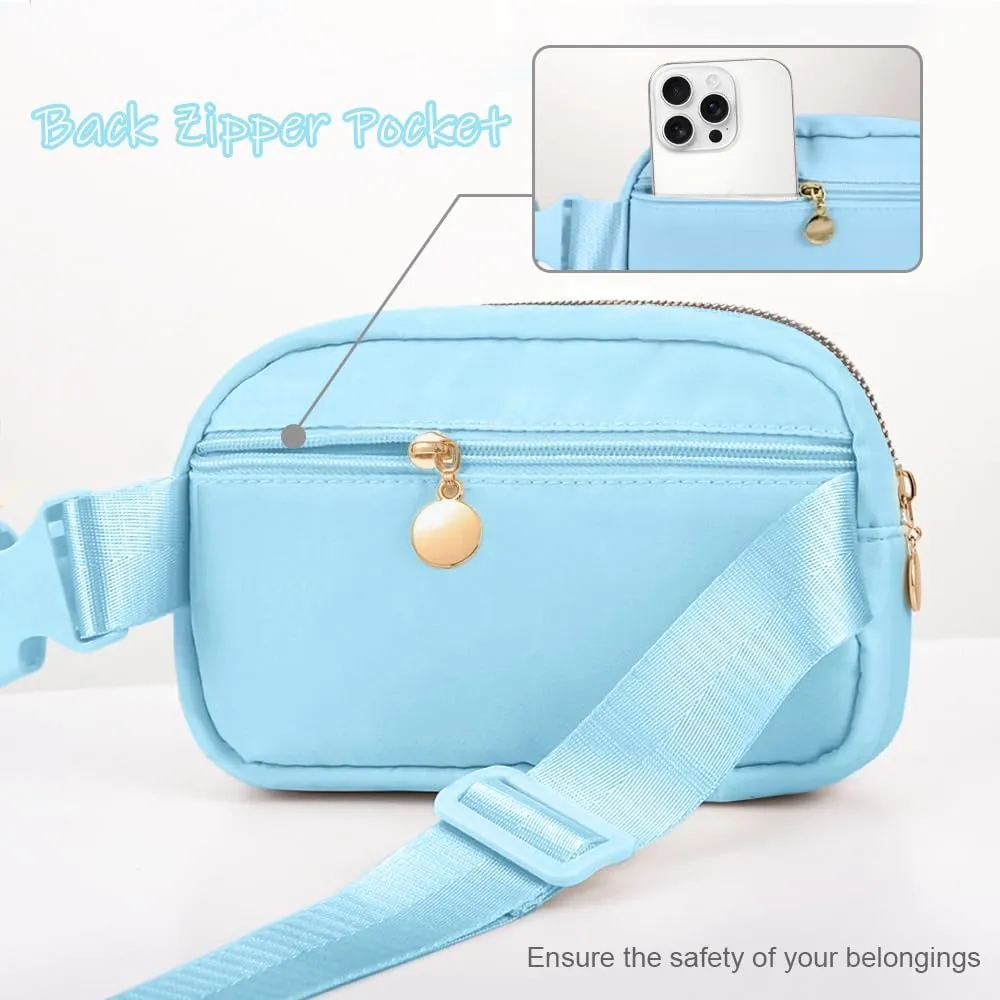Birthday Gifts for 6 7 8 9 10 11 12 13 15 18 Year Old Girls, Initial Letter Waist Fanny Packs Crossbody Bag Belt Bag Cute Trendy Preppy Stuff for Kids Teens Women (S, Icing Blue)