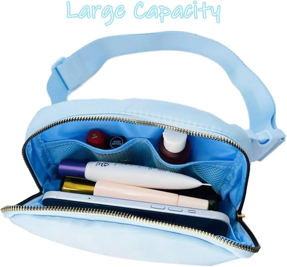 Birthday Gifts for 6 7 8 9 10 11 12 13 15 18 Year Old Girls, Initial Letter Waist Fanny Packs Crossbody Bag Belt Bag Cute Trendy Preppy Stuff for Kids Teens Women (S, Icing Blue)