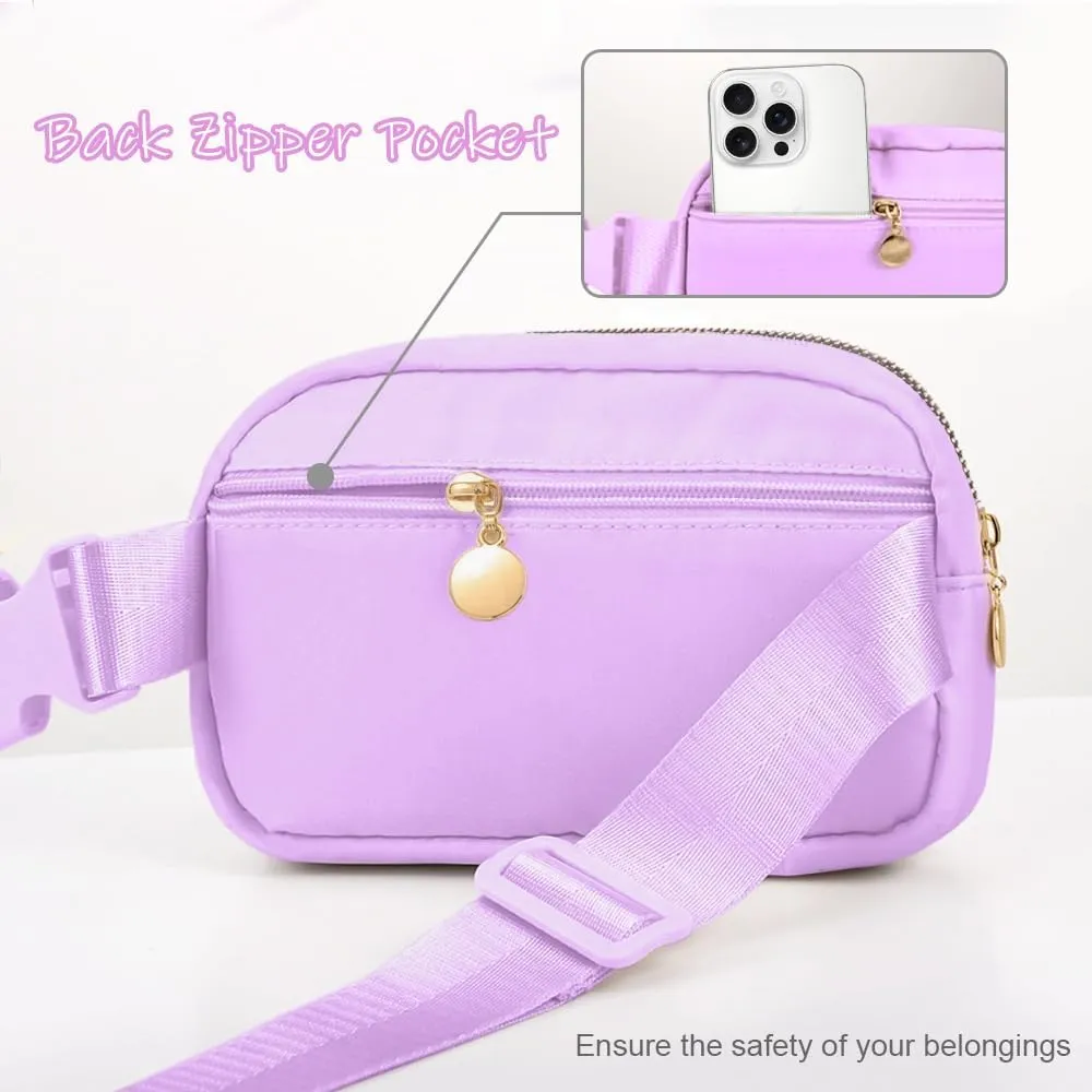 Birthday Gifts for 6 7 8 9 10 11 12 13 15 18 Year Old Girls, Initial Letter Waist Fanny Packs Crossbody Bag Belt Bag Cute Trendy Preppy Stuff for Kids Teens Women (S, Lavender)