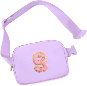 Birthday Gifts for 6 7 8 9 10 11 12 13 15 18 Year Old Girls, Initial Letter Waist Fanny Packs Crossbody Bag Belt Bag Cute Trendy Preppy Stuff for Kids Teens Women (S, Lavender)