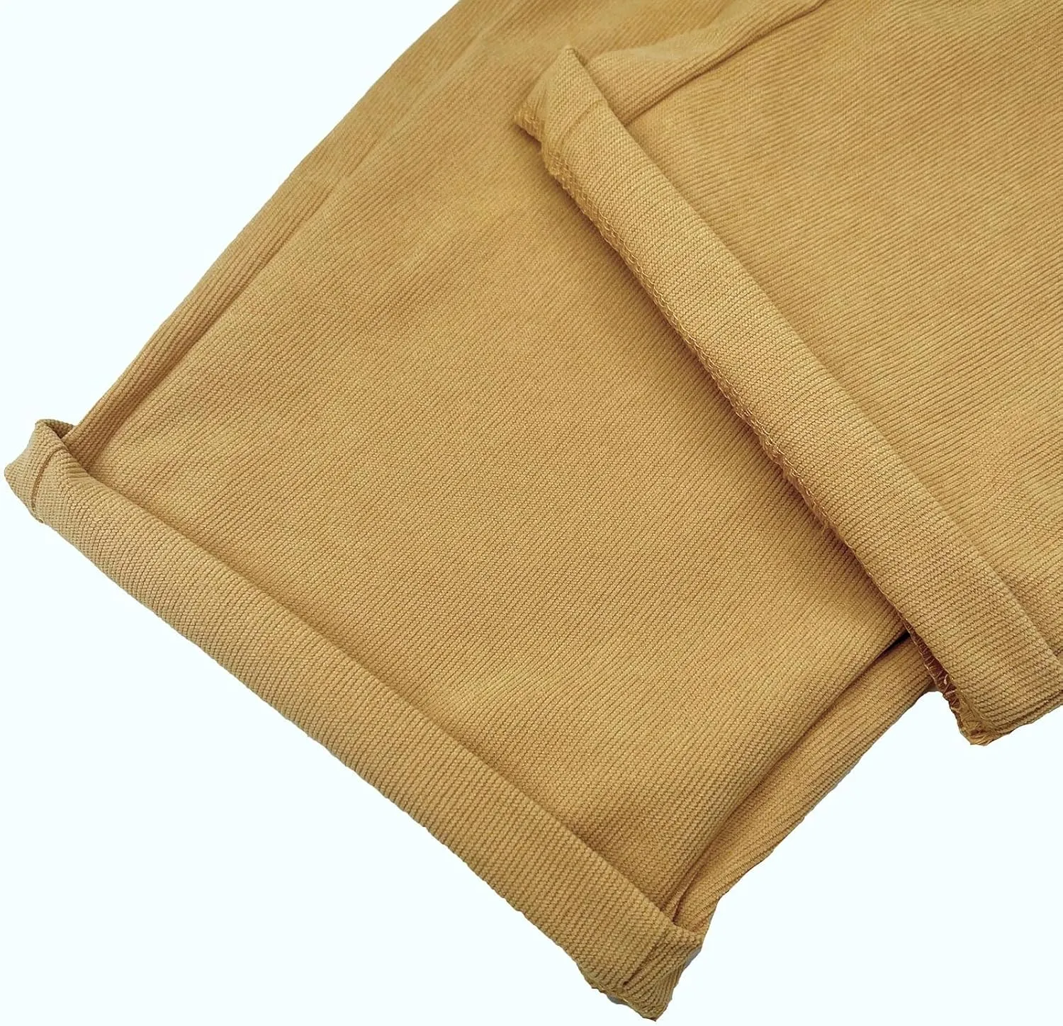 BIRW Corduroy Pants for Women Elastic High Waist Pull On Straight Leg Slacks Casual Trousers with Pocket