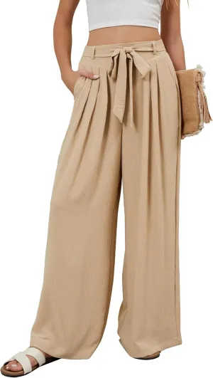 BMJL Womens Flowy Palazzo Pants High Waisted Wide Leg Trousers Summer Beach Vacation Outfit 2025