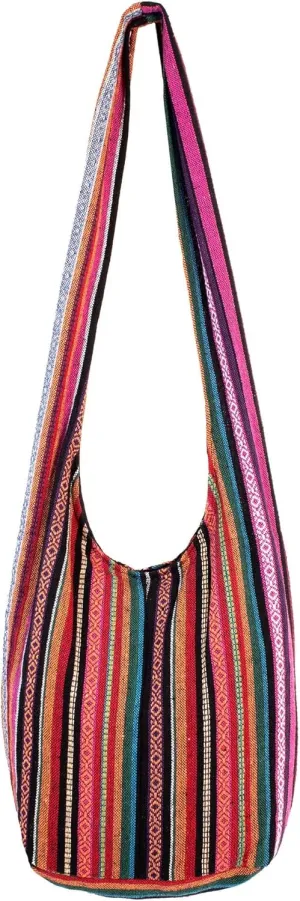 Bohemian Hippie Crossbody Bag Hobo Sling Bag Cotton Messenger Shoulder Bags